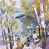 Chris Forsey "Birch In Spring" Canvas Print, Cotton, Multi-Colour, 3.20 x 40.00 x 40.00 cm