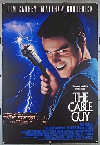 The Cable Guy 1996 Original U S One Sheet Movie Poster Rolled 27x41 Fine Plus Jim Carrey Matthew Broderick Film Directed By Ben Stiller Poster Has A Small Flaw Please Read The Description At