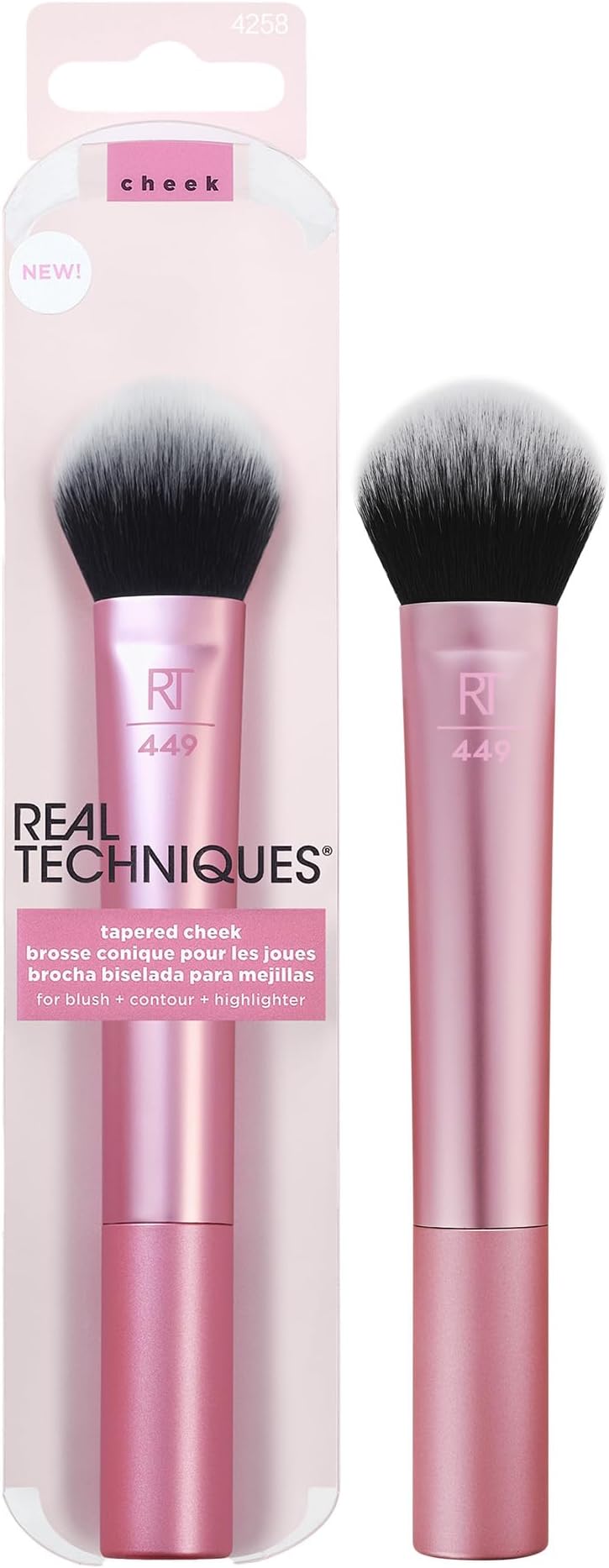 Real Techniques Tapered Cheek Brush - For Blush, Highlighter or Loose Powder -