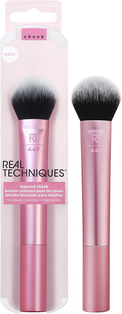 Real Techniques Tapered Cheek Brush - For Blush, Highlighter or Loose Powder -