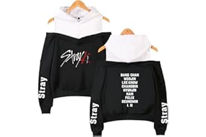 Xkpopfans Kpop Strayk Hoodie Off The Shoulder Sweatshirt Minho Woojin Felix Pullover for Womens