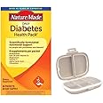Generic Nature Made Diabetes Health Pack, 60 Packets Bundle with Portable Travel Pill Organizer Case - Vitamins Minerals Supplements, Sugar Free- Color Khaki