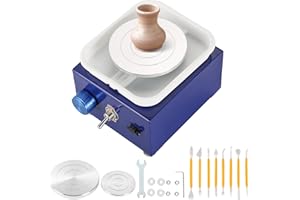 MAOPINER Mini Pottery Wheel Machine, 4.5cm 6cm 10cm Ceramic Wheel Turntable Electric Pottery Wheel DIY Clay Tool with Tray for Ceramic Work Ceramics Clay Art Craft (Blue)