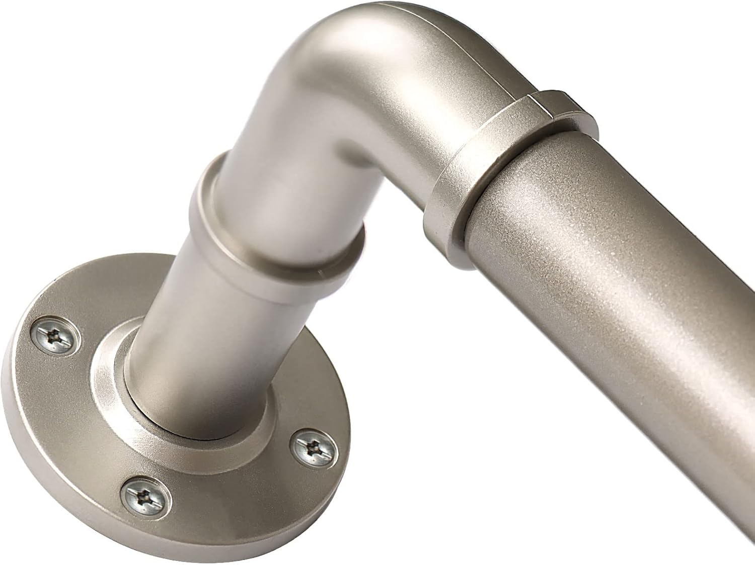 Window Treatment Hardware - HOTOZON 1 Inch Industrial Curtain Rod 32 to 58 Inch, Blackout Wrap Around Splicing Window Curtain Rods, Antique Silver