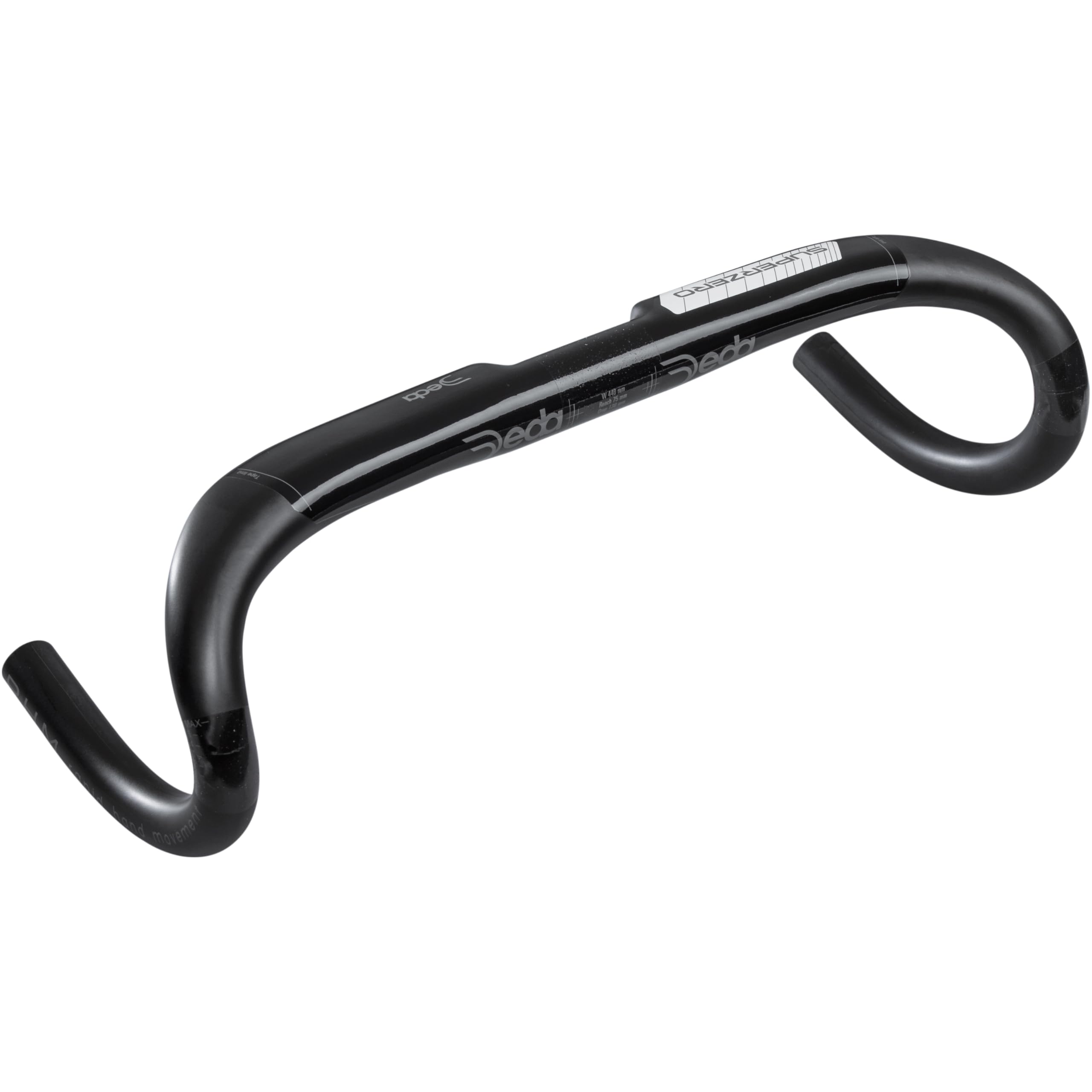 Deda Elementi 305383785 Guidon Superzero DCR 42CM AL Unisex-Adult, Taille Unique, Noir/Blanc