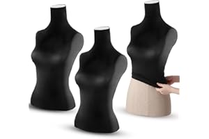 Tudomro 2 Pcs Black Mannequin Fabric Cover Dress Form Cover with Elasticity Mannequin Cloth Body for Designer Retail Boutique Store Dummy Model Display Fitting Styling