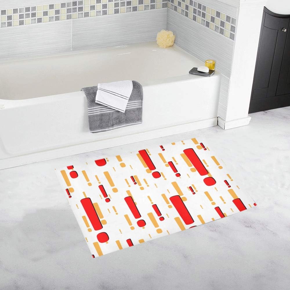 Soft Non-Slip Children Bathroom Decor Exclamation Mark Simple Decor Bathroom Modern Decor Bath Mat Mini Absorbent Microfiber Fashion Bath Mat Machine Wash 20x32inch