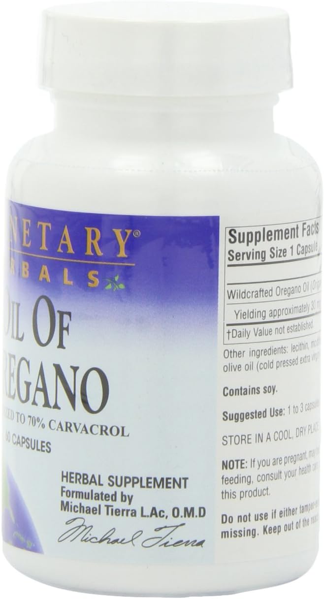 Planetary Herbals Oil of Oregano, May Provide Support To The Immune System,60 Vegetarian Capsules: Health & Personal Care
