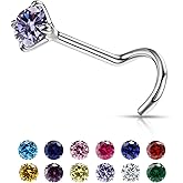 VDKIDKT Small Birthstone Nose Stud, 20G Nostril Solid 3mm Round CZ Nose Piercing Jewelry for Women Men Hypoallergenic Gold Nose Ring Stud with Tiny CZ Diamond