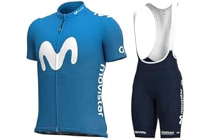 BEYLEAYCAU Men's summer cycling set Quick-drying short-sleeved jersey with full-length zipper and gel-padded shorts
