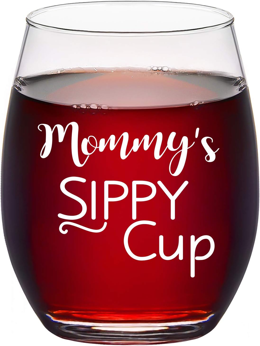 Mommy's Sippy Cup Wine Glass, Mom Stemless Wine Glass 15Oz