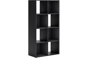 Signature Design by Ashley Langdrew 8 Cube Storage Organizer, Matte Finish, Wood & Decorative Laminate, 23.74" W x 11.81" D x 47.05" H, Black