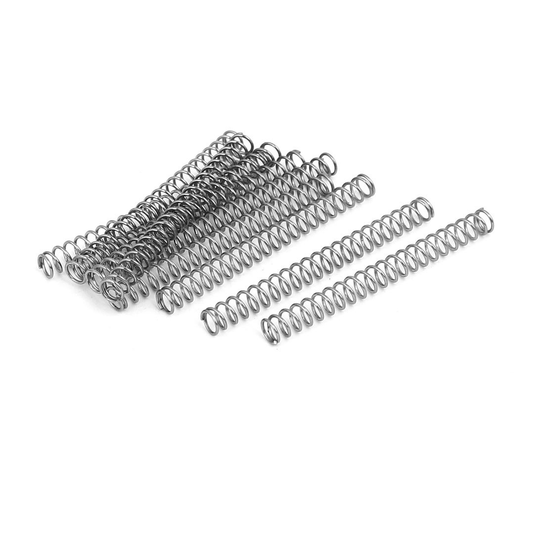 sourcingmap 0.6mmx5mmx50mm 304 Stainless Steel Compression Springs 10pcs
