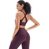 Workout Sets for Women High Waisted Leggings with Cross Back Sports Bra 2 Piece Gym Outfits Yoga Gym Clothes