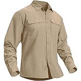 Men's Safari Hiking UPF 50+ UV Long Sleeve Button Work Shirt Lightweight Quick Dry Sun Protection Fishing Shirts