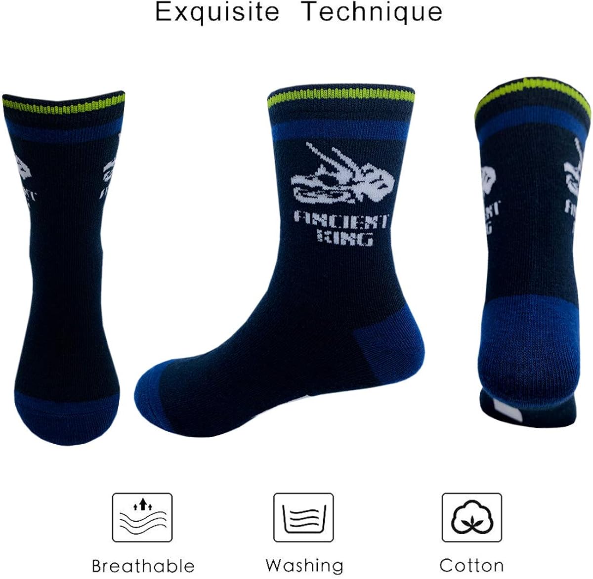 Kids Boys Cartoon Dinosaurs Pattern Sport Socks 10 Pairs: Clothing