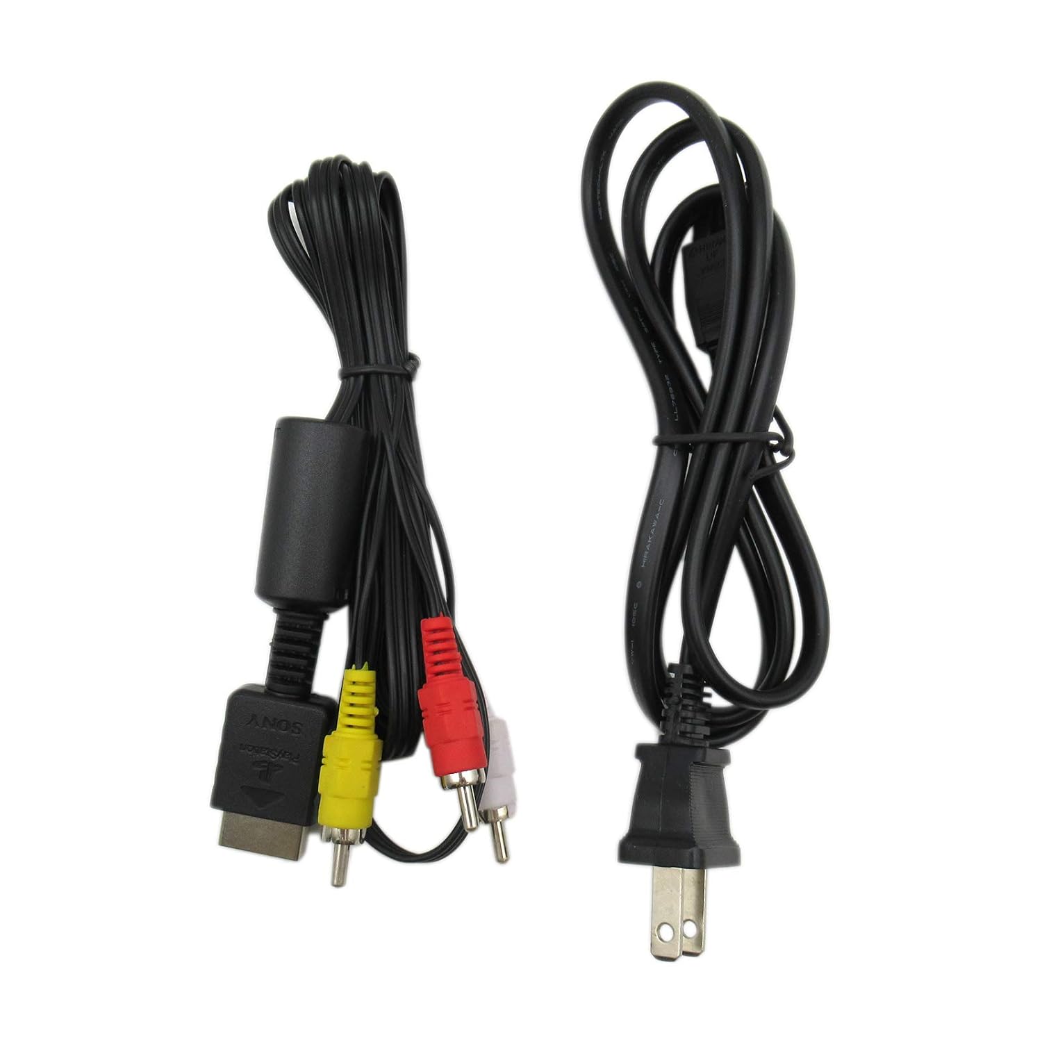 AV Cable + AC Power Cordfor Sony Playstation 2 PS2 Video Games