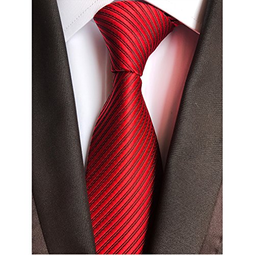 Jeatonge Lot 6 Pcs Mens Ties and 3 Free Tie Clips, Men's Classic Tie Necktie Woven Jacquard Neck Ties Gift box packing (Style 12)