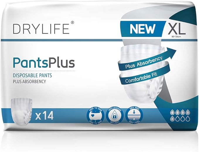 Drylife Pants Plus Disposable PullUp Incontinence Pants Extra Large (1 Pack of 14) Amazon.co