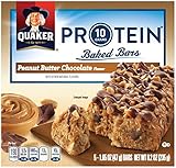 Quaker Baked Protein Bars, Peanut Butter Chocolate, Breakfast Bars, 5 Bars Per Box (Pack of 8 Boxes)