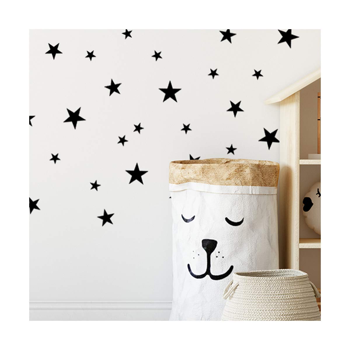 StickerDeen | Black Star Stickers Nursery Decals Decoration Removable Peel & Stick Wall Art Vinyl Decal Stickers | (Gift Pack of 166)