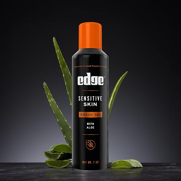 EDGE SHAVING GEL FOR MEN, SENSITIVE SKIN WITH ALOE, (6 PACK) – SHAVE GEL FOR MEN THAT MOISTURIZES, PROTECTS AND SOOTHES TO HELP REDUCE SKIN IRRITATION