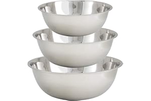 Tiger Chef Mixing Bowls Stainless Steel 13, 16 & 20 Quart Multi-Purpose Commercial Large, Set of 3