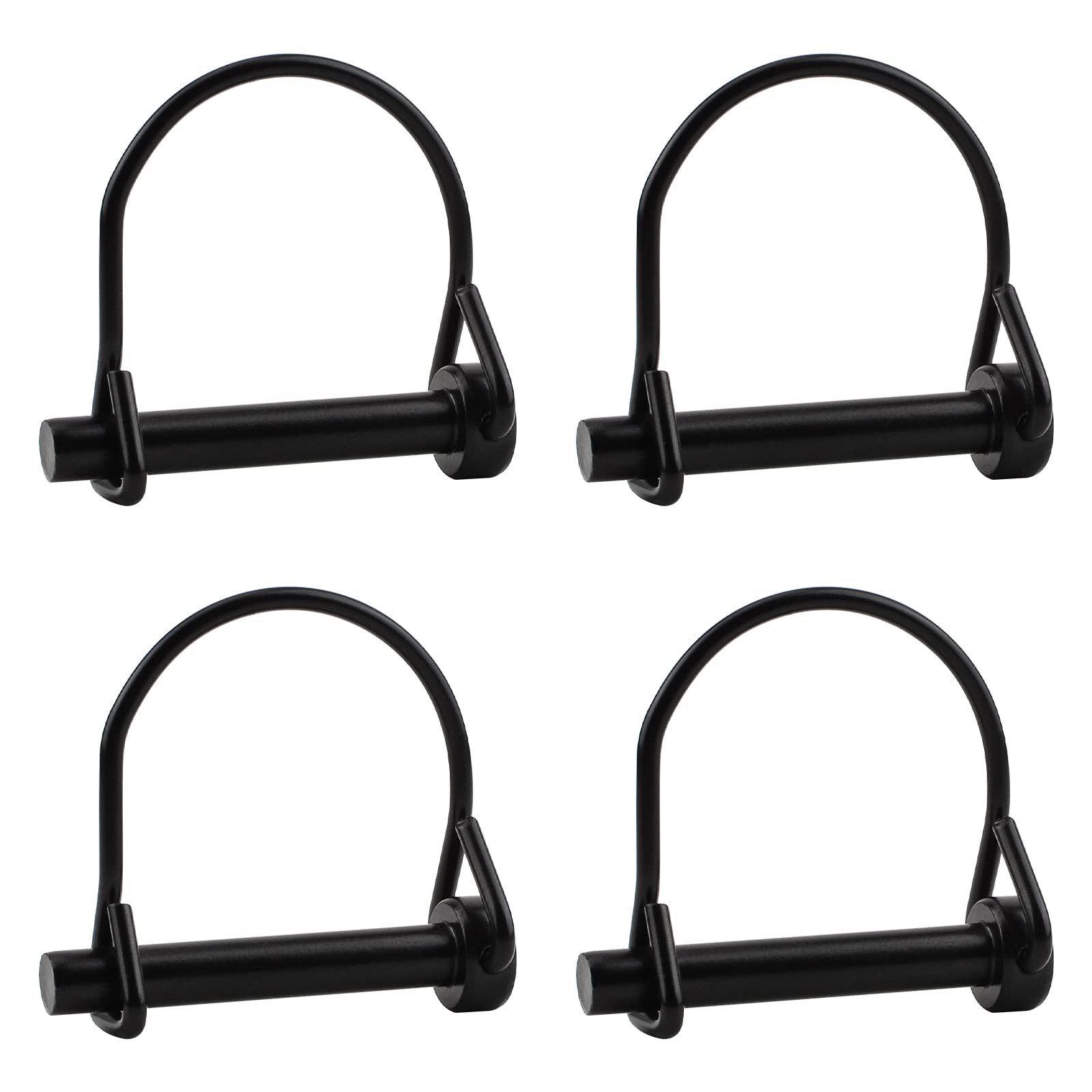 INCREWAY Wire Lock Pin, 4PCS 5/16" Carbon Steel Shaft Locking Pin Safety Coupler Pin Round Loop Wire Lock Trailers Pin for Farm Lawn Garden