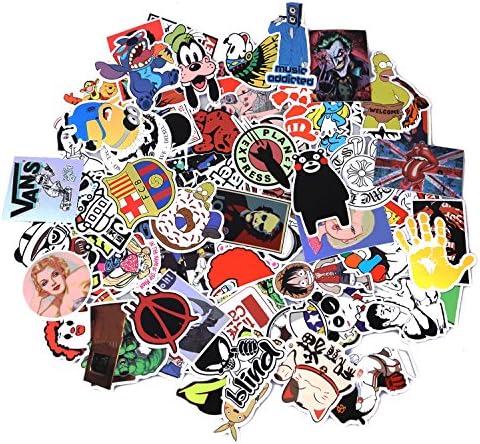 Neuleben Sticker Pack 100-Pcs, Sticker Decals Vinyls for Laptop,Kids,Cars,Motorcycle,Bicycle,Skateboard Luggage,Bumper Stickers Hippie Decals bomb Waterproof … (sticker-4)