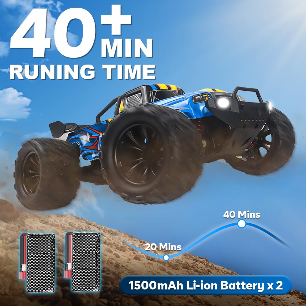 Rhybor Ferngesteuertes Auto 40KM/H 1:16 RC Auto, 4WD Crawler Monstertruck für Erwachsene und Kinder 8+, RC Buggy mit Präzisionssteuerung, Ideal für Rennen und Offroad-Abenteuer 5