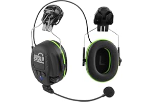 GREEN DEVIL Hard Hat Mounted Bluetooth Hearing Protection Ear Muffs NRR27dB Helmet Attached Work Headphones With Mic