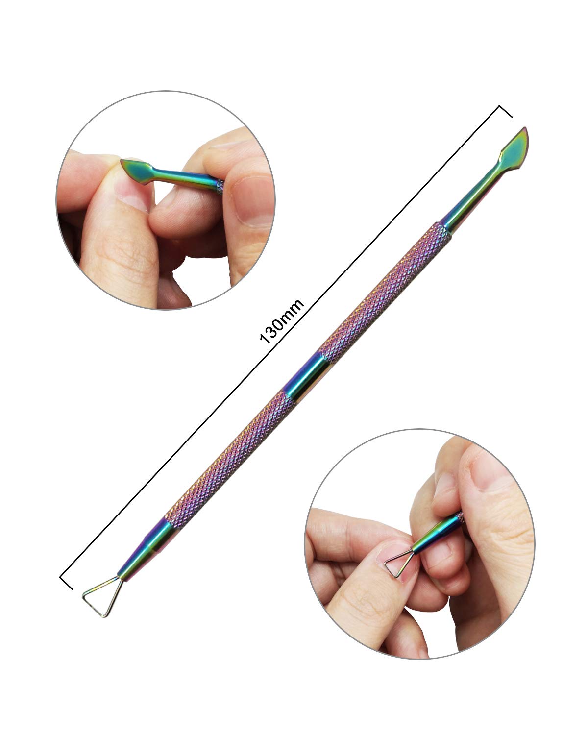 Cuticle Pusher Nail Polish Remover Stainless Steel Manicure Tool Set Gel Nail Polish Peeler Scraper Nail Care Stick Pedicure Kit for Fingernail and Toenail, opove P1, Color Gradient: Beauty
