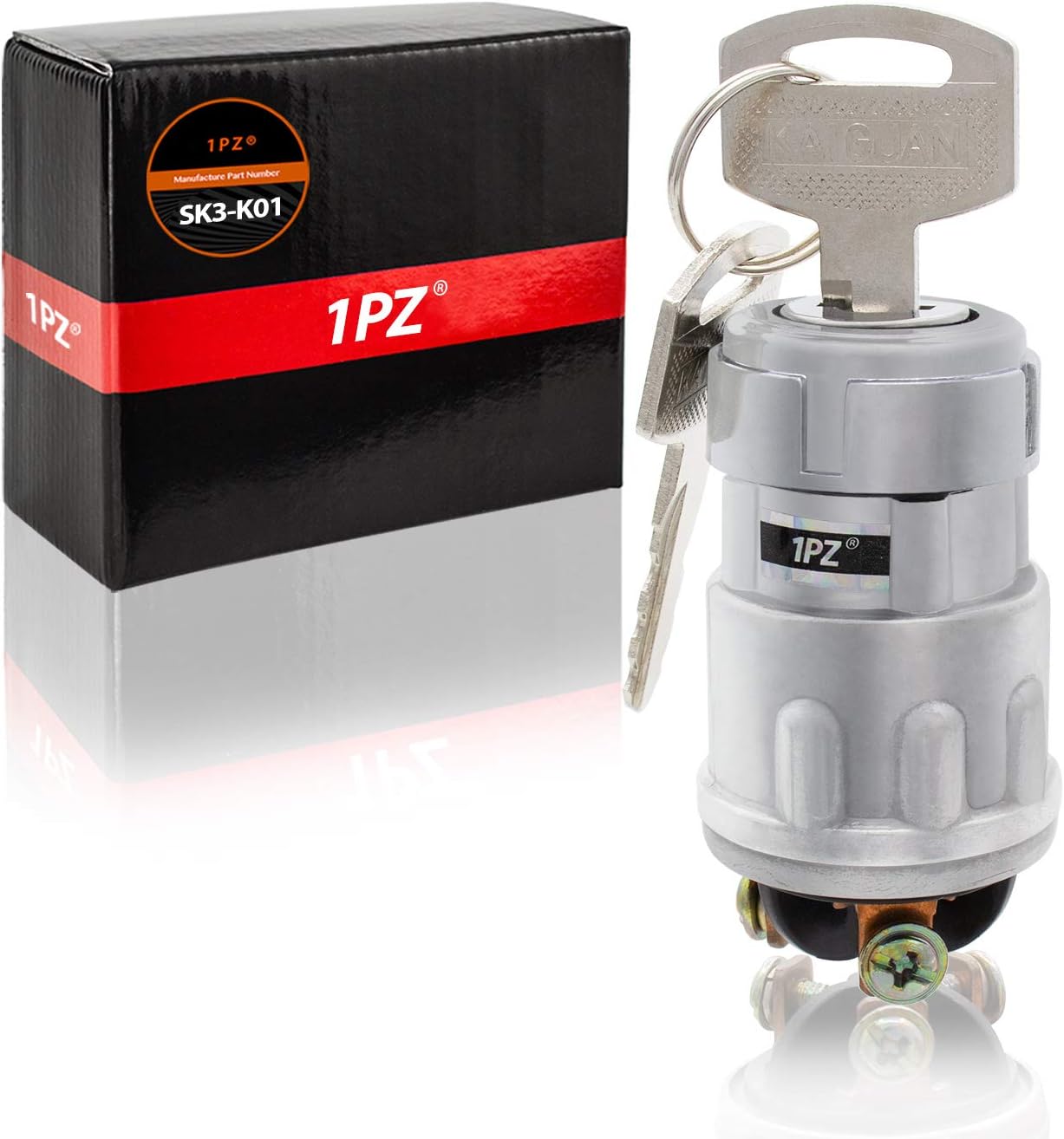 1PZ SK3-K01 Ignition Starter Switch With 3 Position 3 Connection Terminal for Car Motorcycle Tractor Forklift Truck Scooter Trailer Agricultural Modified Car Go-Kart Dune Buggy Golf Cart UTV ATV Jeep