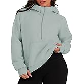 TAKEYAL Womens Plus Size Hoodies Oversized Sweatshirts Half Quarter Zip Pullover Long Sleeve Fall Outfits With Pocket