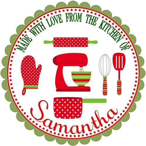 40 Personalized Christmas LABELS Party Favors Holiday STICKERS Christmas Baking Food Labels SIZE OF CHOICE