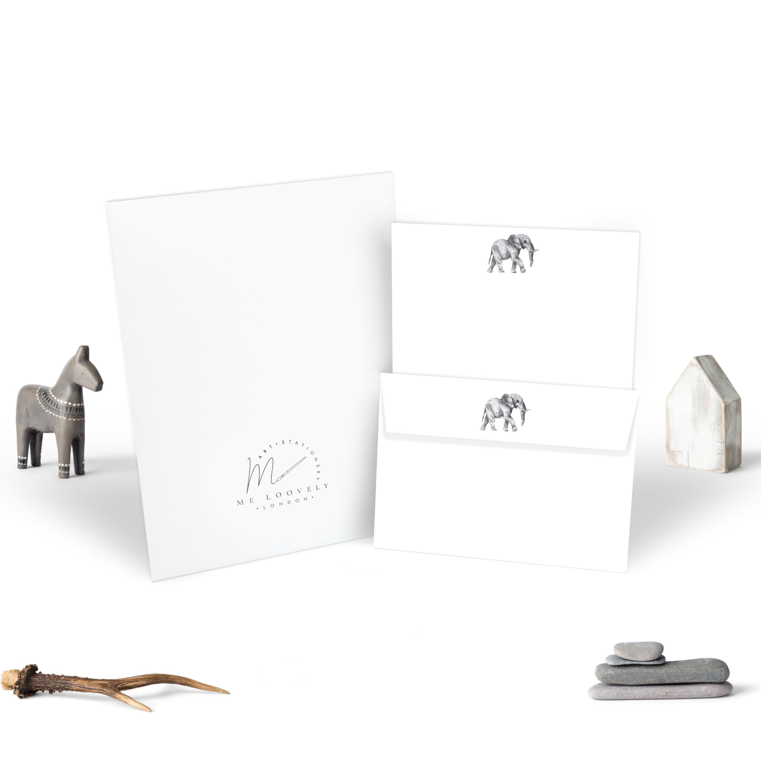 Me Loovely Elephant Letter Writing Paper and Envelopes Set A5 Size Animal Writing Papers Stationery Supplies | Christmas Gifts (10 Letters and 10 Envelopes with Gift Envelope)