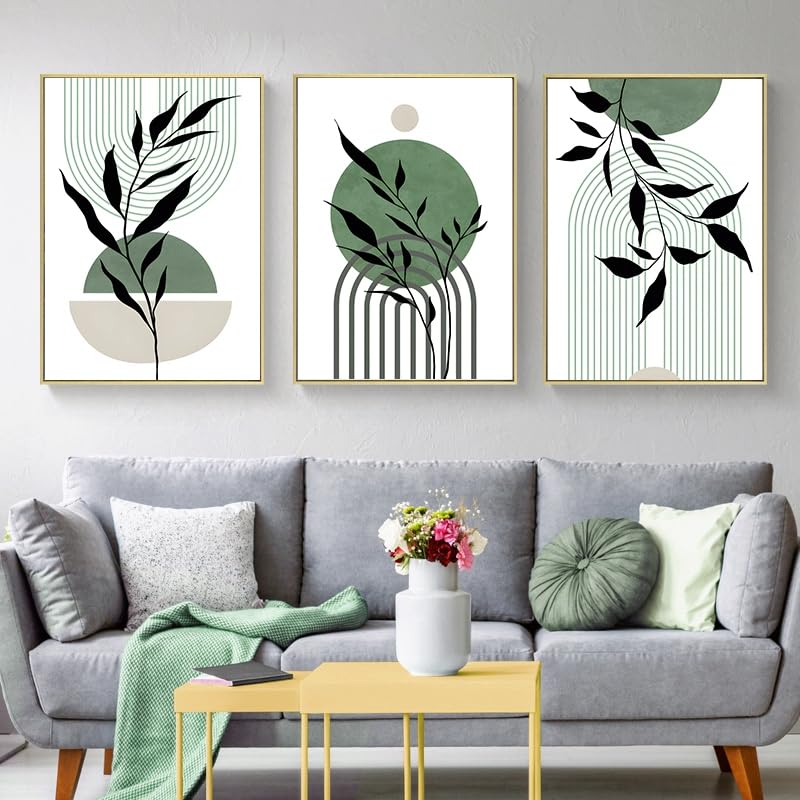 LPFNSF Modern Geometric Plant Decoration Poster, Artistic Abstract Decoration Painting, Printed Poster On The Background Wall Of The Bedroom, Living Room, Office, Frameless (A 10, 40x60cm*3)