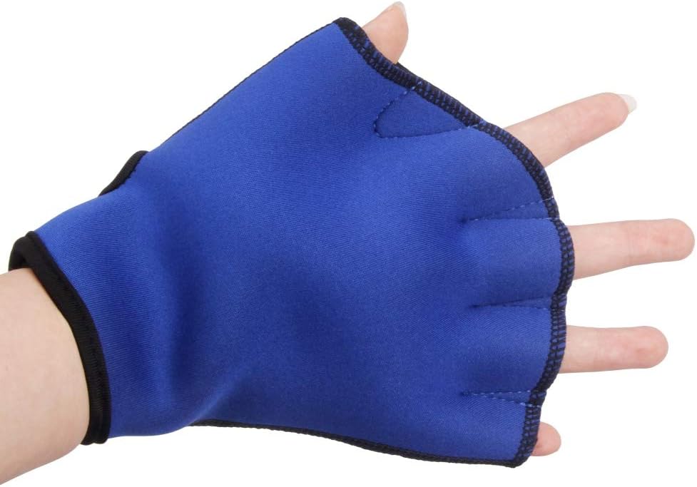 Swim Gloves Aquatic Fitness Water Resistance Webbed Gloves Diving Surfing Fitness Gloves Fins Neoprene Fingerless Glove Webbed Flippers Paddle with Adjustable Strap for Men Women Adult Children : Sports & Outdoors