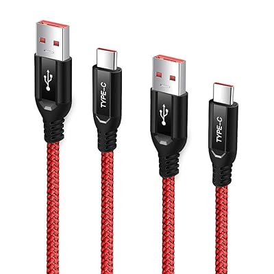 Dash Charger Cable, TITACUTE for OnePlus 6 Charging Cable 2 Pack Durable Nylon Braided Fast Charge Type-C Cable 6.6FT Data Sync Charging Rapidly for OnePlus 6T 5 3T Warp Charge for OnePlus 7 Pro Red