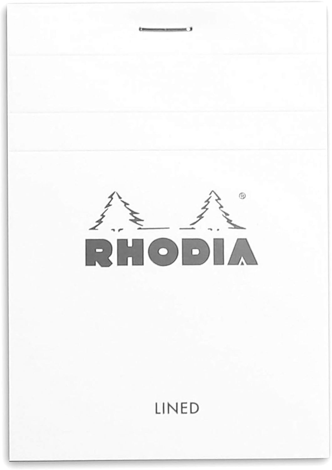 RHODIA 12601C, Stapled Notepad N°12 White, 8.5x12 cm, Ruled, 80 Detachable Sheets, Clairefontaine White Paper 80G, Soft