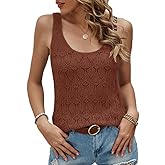 Womens Sleeveless Tank Tops Summer Knit Sweater Vest Casual Cami Shirts Tops