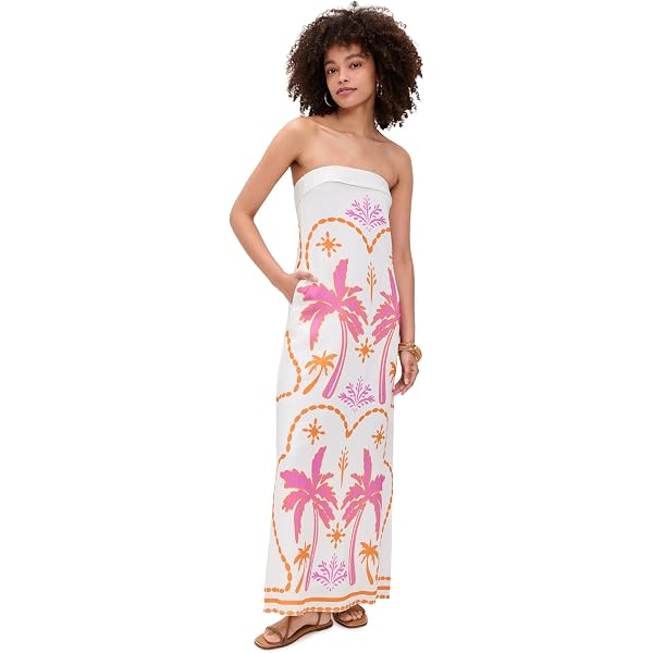 endless rose Women's Strapless Ruffled Maxi Dress, Guava, XS at Amazon  Women's Clothing store