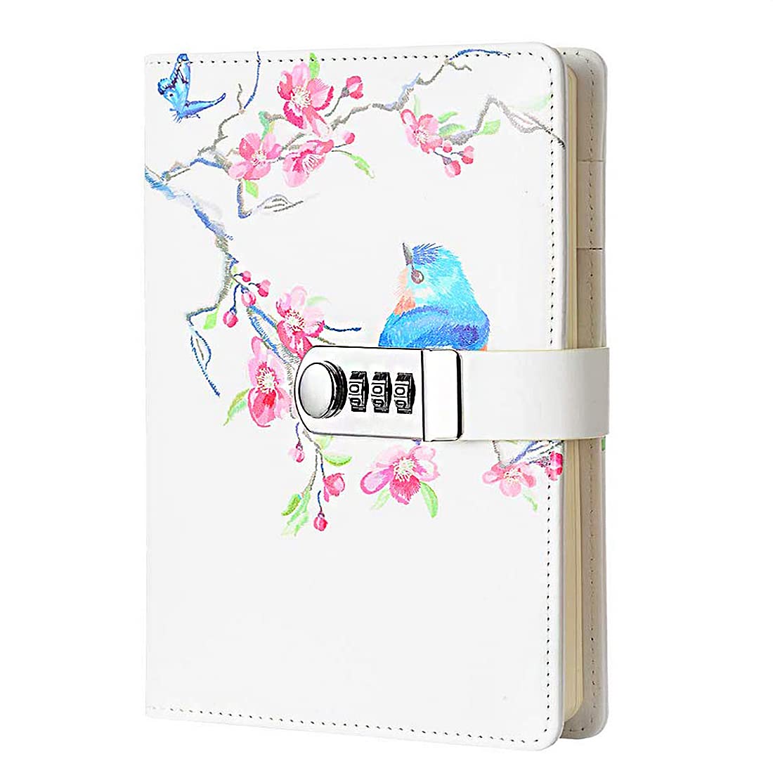 NectaRoy Lock Journal Lockable Diary, PU Leather Cover Writing Notebook with Combination Lock, Travel Journal with Lock, Girl's Diary with Pen Holder, Size 210x150mm — image 1