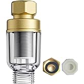 FA22 MINI Brass Sediment Filter, 50 Micron, Reusable Water Filter, Anti Scale, Anti Clothes Yellow, Traps Rust/Mud/Sand, Compact Portable