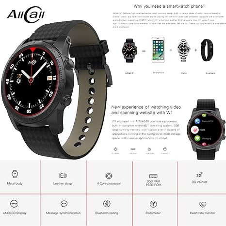 Qomomont AllCall W1 3G Reloj teléfono Inteligente Android ...