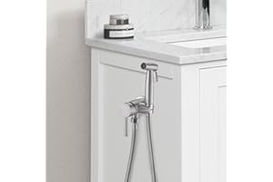 CHOMLEY Chomely Warm Water Handheld Bidet Sprayer for Toilet, Mounted on Bathroom Vanity, Cloth Diaper Jet Sprayer Attachment for Feminine Wash, Muslim, Ducha Para Toilet, Pet Shower, Brushed Nickel