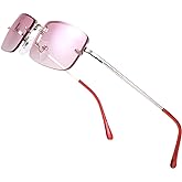 The Fresh Minimalist Small Rectangular Sunglasses Clear Eyewear Spring Hinge - Gift Box Package (206-Silver, Pink, 51)