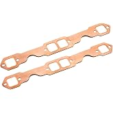 Sorello Exhaust Manifold Gasket Set Fit forChevy 327 305 350 383 SmallBlock | 2 PCS Reusable Repair Copper Header Collector Gaskets Replacement for Chevy 327 305 350 383 Small Block