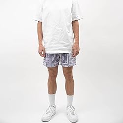 DIOTSR Mens Mesh Paisley Shorts, Casual Retro