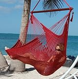 Large Caribbean Hammock Chair - 48 Inch - Polyester - Hanging Chair - red